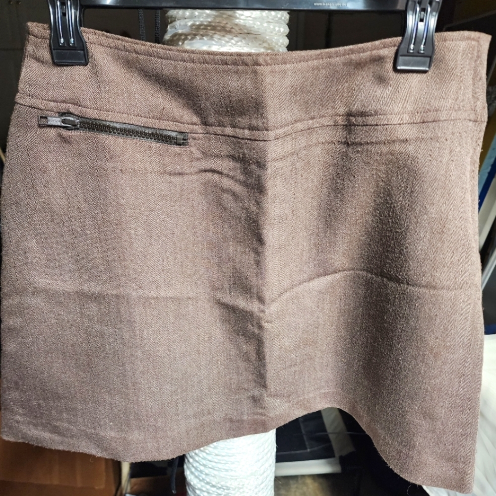 Exprit Sz 9/10 brown pocketed mini skirt